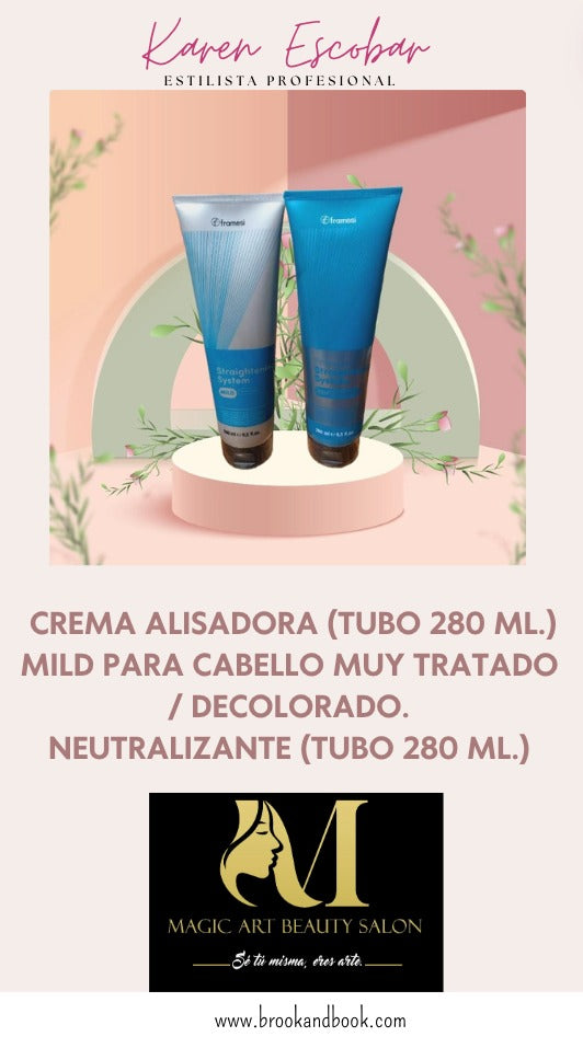 Crema alisadora (Tubo 280 ML) mild para cabello muy tratado/decolorado neutralizante (Tubo 280 ML)