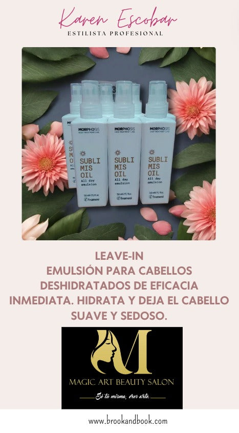 Leave-in emulsión para cabellos deshidratados de eficacia inmediata, hidrata y deja el cabello suave y sedoso